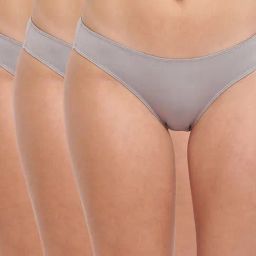BASIICS by La Intimo Grey Bikini Panty (Pack Of 3)-picture-0