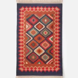 Fabindia Akarsh Pink & Brown Cotton Dhurrie - Set of 1-image-14