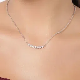 GIVA Anushka's 92.5 Sterling Silver Blooming Flower Necklace for Women-image-96