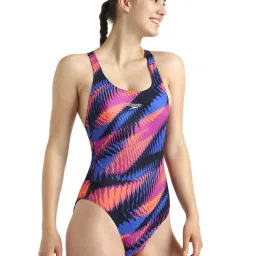 Speedo Multicolored Regular Fit Printed Swimsuit image 4