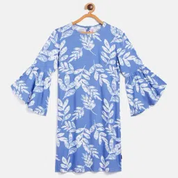 Crimsoune Club Kids Blue Printed Dress-picture-22