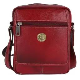 HiLEDER Maroon Textured Small Leather 5.5 inch Cross Body Bag-picture-16