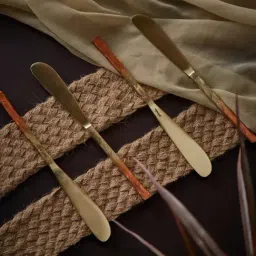 Fabindia Home Maaya Gold Stainless Steel Dinner Knife - Set of 4-image-6