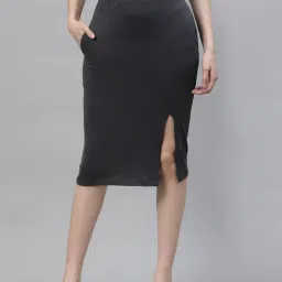 Rigo Grey Below Knee Skirt-picture-44