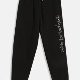 METTLE Kids Black Solid Trackpants-image-2