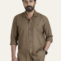 Perch Brown Cotton Linen Relaxed Fit Shirt-picture-10