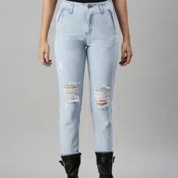 showoffff SHOWOFF Casual Mom Fit High-Rise Blue Jeans-picture-12