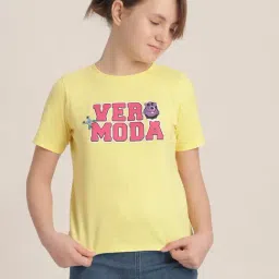 VERO MODA GIRL Lemon Drop Cotton Printed T-Shirt-picture-42