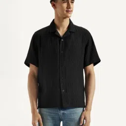 Levi's Black Relaxed Fit Self Pattern Shirt-picture-20