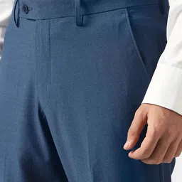 Van Heusen Men Textured Slim Fit Mid Rise Formal Trousers image 4