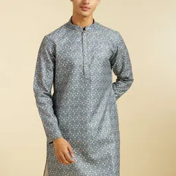 Diwas by Manyavar Men Geometric Printed Kurta with Pyjama image 3