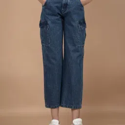 Crimsoune Club Girls Blue Solid Jeans-picture-20