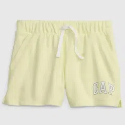GAP Girls Yellow Cotton Graphic Shorts image 3