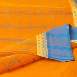 Unnati Silks Mustard Cotton Woven Saree With Unstitched Blouse image 4