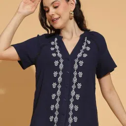 Oxolloxo Navy Embroidery Top-image-40