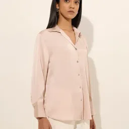Wardrobe by Westside Light Pink Textured Shirt-picture-27