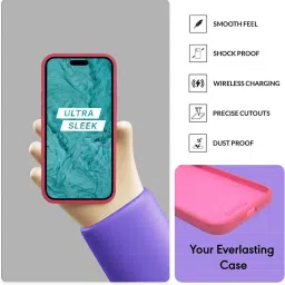 Sprig Liquid Silicone Back Cover for Apple iPhone 15 Plus (Red) image 4