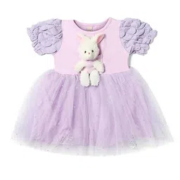 Bold N Elegant Embellished Puff Sleeve with Pom-Pom Detail Fit & Flare Dress image 3