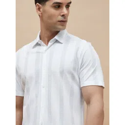 Code By Lifestyle White Slim Fit Printed Shirt image 5