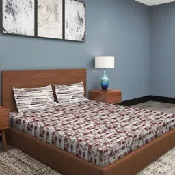 Romee Brown Cotton Abstract Bed Sheets-image-47