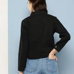 Aarika Black Denim Embroidered Jacket image 2