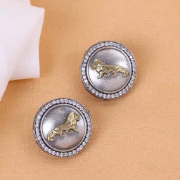 Panash Silver Plated Circular Stud Earrings-picture-19
