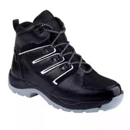 Woakers Steel Toe Safety Shoes High Ankle PVC Sole Black Real Grain Leather Size UK 10, SAFTEY-001-picture-31