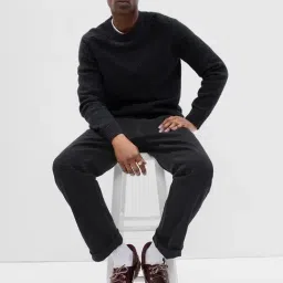 Gap Black Cotton Regular Fit Solid Jeans image 4