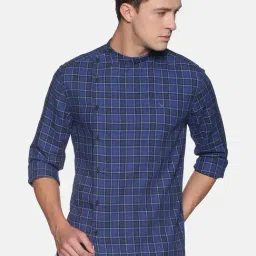 showoffff SHOWOFF Blue Cotton Slim Fit Checks Shirt-picture-21