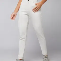 DOLCE CRUDO White Mid Rise Stretchable Jeans-picture-38