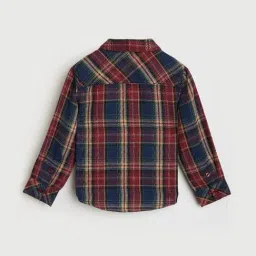 Blue Giraffe Boys Red Regular Fit Checked Shirt image 2