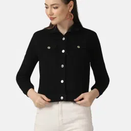 BUYNEWTREND Black Regular Fit Jacket-image-71