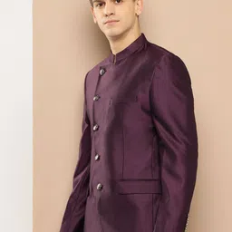 INVICTUS Asymmetric Closure Slim Fit Party Bandhgala image 3