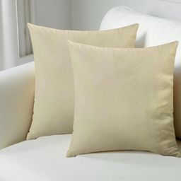 IVAZA Beige Set of 2 Velvet Square Cushion Covers-picture-5