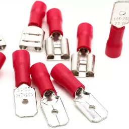 Rpi Ind Red Polyvinyl Chloride Male Female Spade Bullet Wire Connector (Pack Of 100 Pair)-image-11