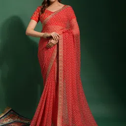 Panzora Bandhani Embroidered Saree-image-69