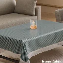 Kuber Industries Grey Geometric Printed Anti-Skid 4-Seater Table Cover image 2