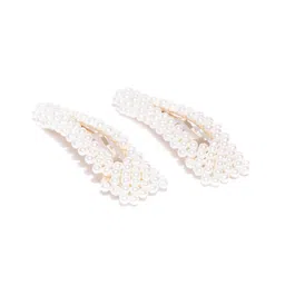 Accessorize London Women Set of 2 Pearly Snap hair Clips-picture-40