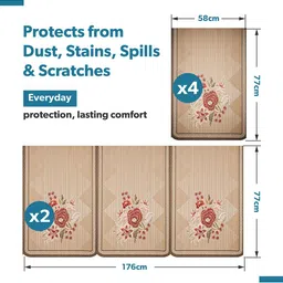 Kuber Industries Brown & Red Printed Cotton Sofa Cover image 2