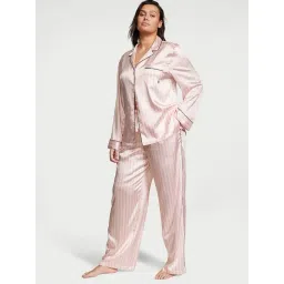 victoria's secret intimates Victoria's Secret Pink Satin Long Shirt & Pyjama (Set of 2) image 1