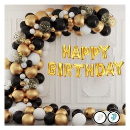 Bubble Trouble Party Happy Birthday Decoration Items 67 Pcs Combo Pack for Boys Girls - Happy Birthday Foil Balloons, Confetti Balloons, Chrome Balloons, Metallic Balloons, Balloons Arch Strip & Glue Dots for Birthday Celebration | Birthday-picture-21