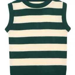 Elefantino Knit Sleeveless Striped Vest - Green & White-picture-19