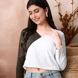 IUGAWomen Colourblocked Solid Long Sleeves Regular Top-image-75
