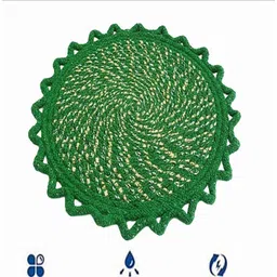 vstucart Green Spiral Cotton Reversible Round Doormat image 4