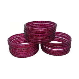 zsp Set Of 24 Red Glass Artificial Stones & Beads Bangles-picture-10