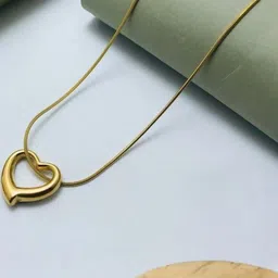 ANAMIKA Stainless Steel Gold-Plated Heart Shaped Minimal Necklace image 1