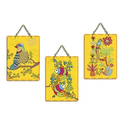 ArtVibes Yellow & Blue 3 Pieces Printed Wall Hanging Decors image 4