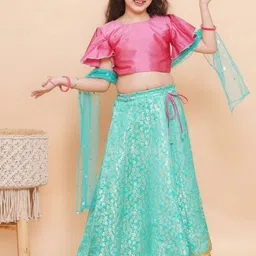 Aj DEZInES Girls Ready to Wear Lehenga & Blouse With Dupatta image 1