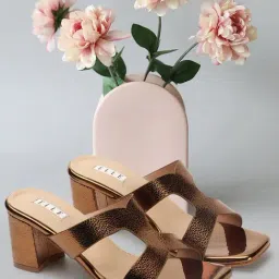 Elle Women's Antique Gold Casual Sandals-image-34