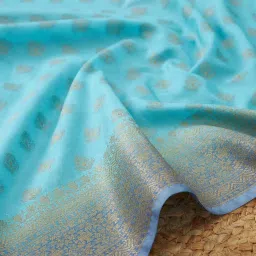 Soch Blue Poly Silk Printed Dupatta image 4